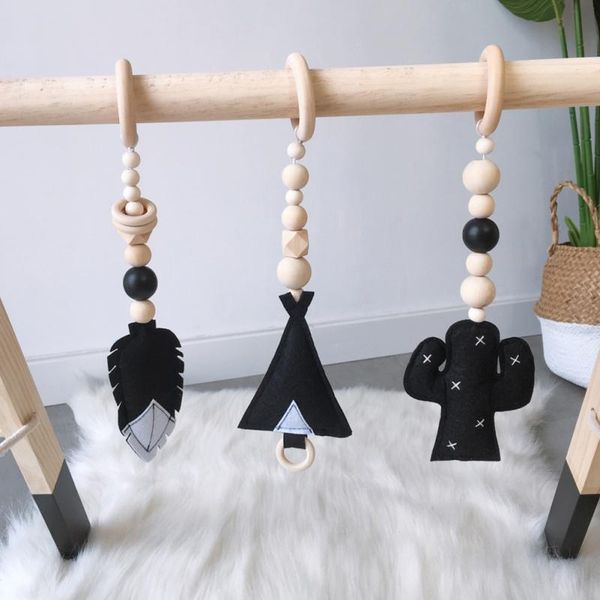 

decorative objects & figurines ins nordic style cartoon solid wood felt fitness equipment hanging decoration children room crafts