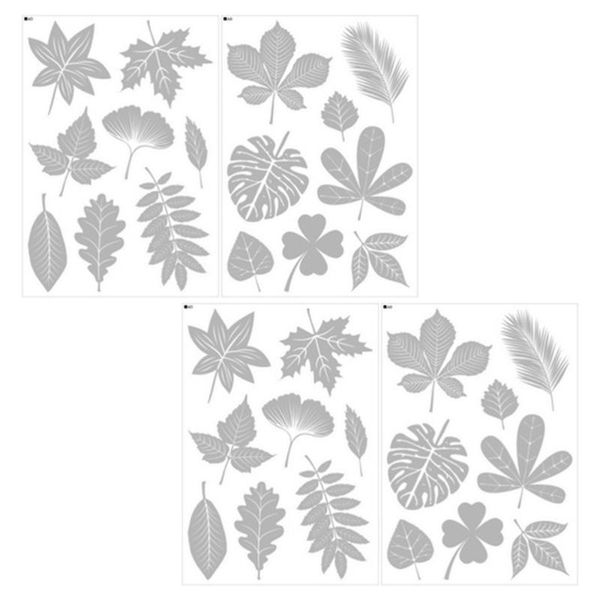 

sets of anti-collision window clings leaf shapes stickers bird alert decals nail art decorations, Silver;gold