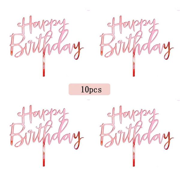 

other event & party supplies pack of 10 happy birthday hat acrylic gold silver cake decoration promotional items