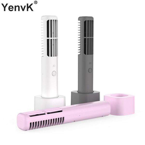 

electric fans mini handheld bladeless fan usb rechargeable air cooler with 3 gear wind portable no leaf handy cooling for outdoor/office