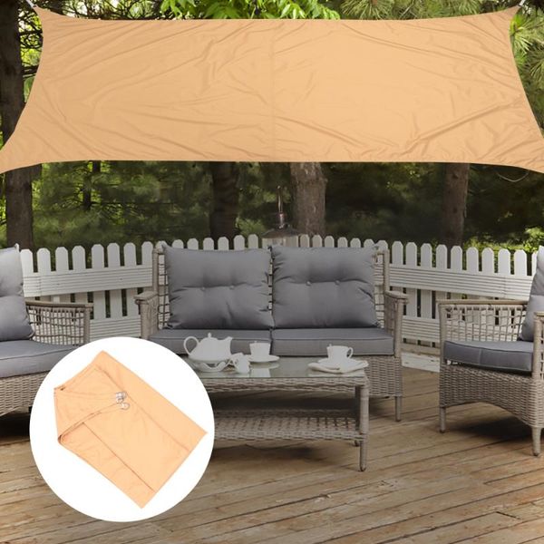 

1pc rectangle sunshade waterproof uv block awning shade sail for outdoor