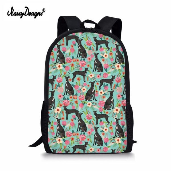

flower greyhound print school bags for boys girl women orthopedic children kindergarten book custom bagpack mochila escolar