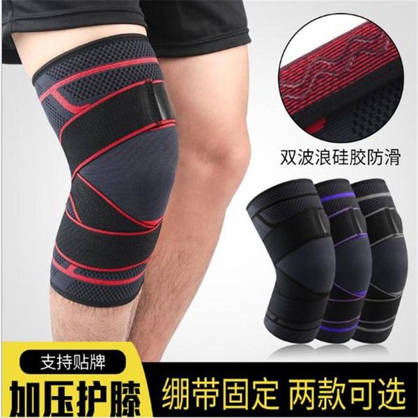 

elbow & knee pads 1pair/2pcs sports bandage hx073 knitting running guard non-slip basketball cycling protective gear, Black;gray