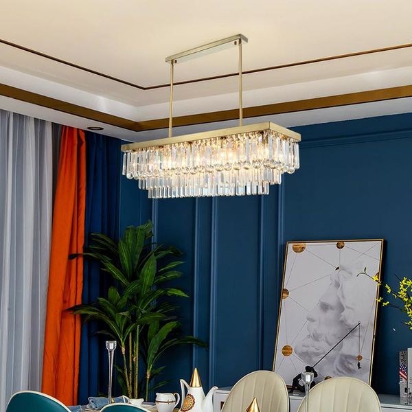 

chandeliers 60cm 80cm 100cm 120cm 150cm modern pendant lamp rectangle luxury gold crystal chandelier lighting for dining room el club