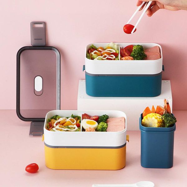 

japanese style lunch box microwave bento multi-layer storage for breakfast salad sandwich office worker dinnerware sets