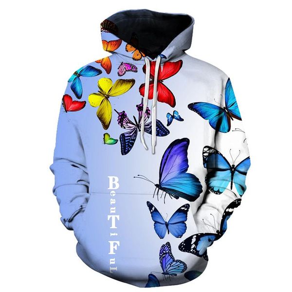 

men's hoodies & sweatshirts fall/winter style and women's 3d printed hoodie, comfortable, loose warm, oversized, plant flower bird, Black