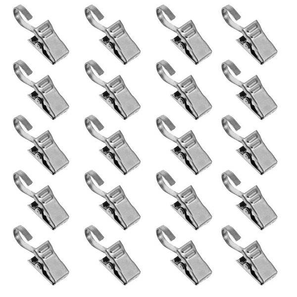 

40pcs bathroom shower metal curtain hooks practical alligator clamps & drapes