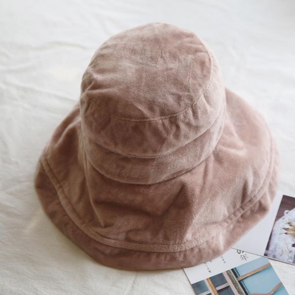 

fashion women bucket hat winter hats for men fishing female outdoor cap wide brim, Blue;gray