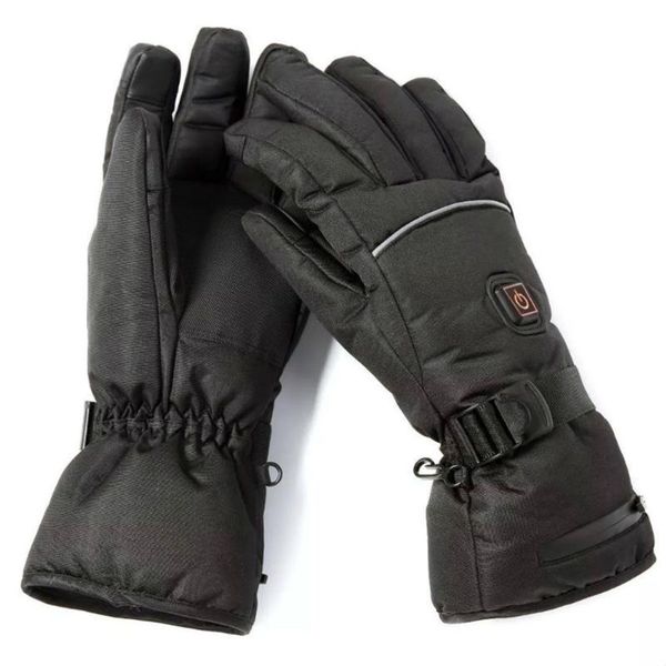 

sports gloves drop ship 1 pair electric heating for men and women thermal heated five-finger winter hand warmer ski, Black