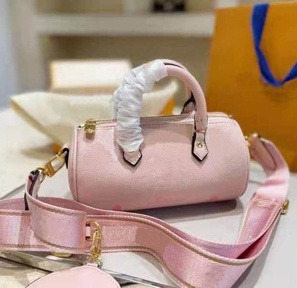 

classic pillow bag printed fashion handbag ladies leather one shoulder diagonal round bucket hobo with box and dust bags