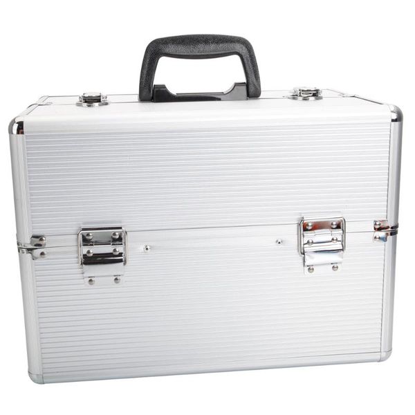 

portable aluminum makeup storage box with keys white cosmetic bags & cases