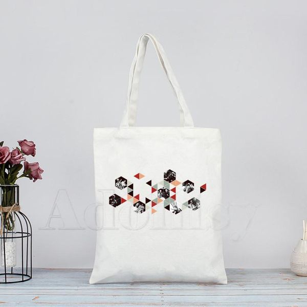 

shopping bags court of the crimson king music band women handbags canvas tote reusable bag eco foldable