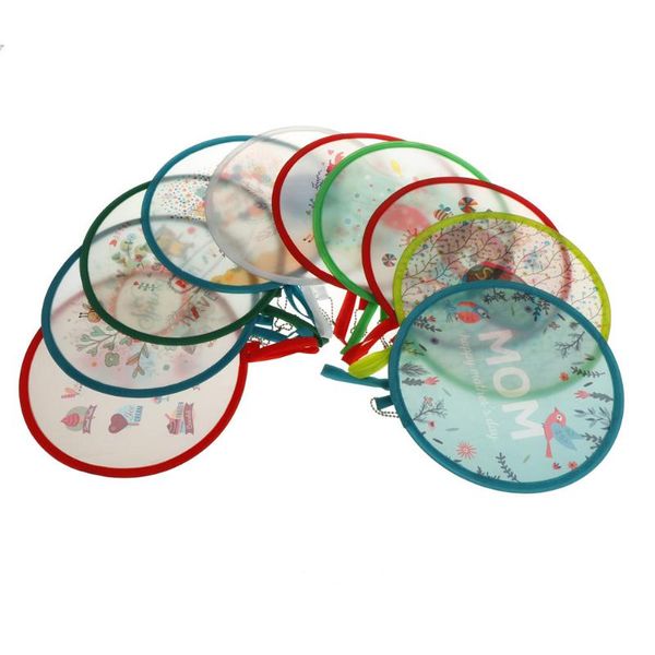 

portable folding fan round disk cool summer hand size:open the diameter of21cm diameter7.5cm party favor