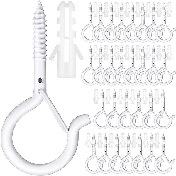

hooks & rails 30 pack christmas lights hanger eye screw rope light clips for outdoor string party