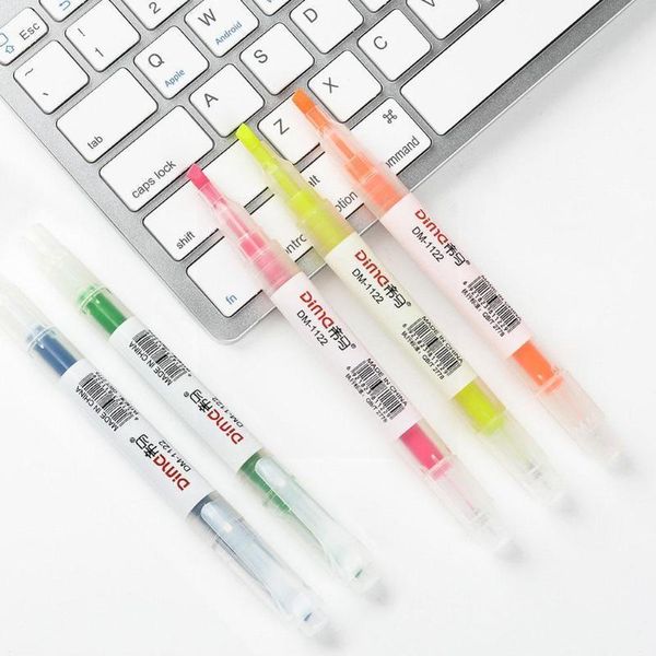 

highlighters 5pcs/set of double-headed highlighter art markers key supplies marker k8k2, Black;red