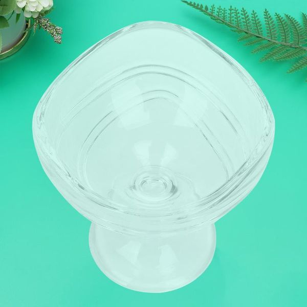 

disposable cups & straws 1pc glass ice cream cup tea milkshake cold drink holder bowl for home restaurant el (300ml transaparent)