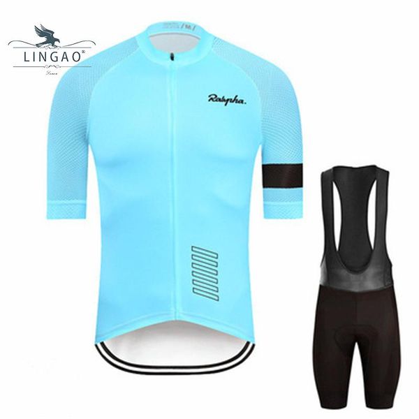 

racing sets cycling jersey summer mens 2021 mountain bike clothing short sleeve bycicle mtb bib shorts set competitive road suit, Black;blue
