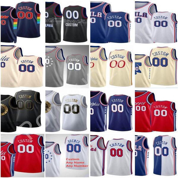 

2021-22 mens printed 75th anniversary diamond basketball joel embiid ben simmons seth curry matisse thybulle tobias harris jerseys, Black;red