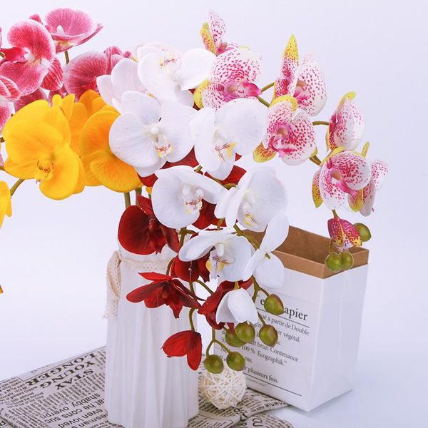 

1pcs/lot artificial flowers real touch artificiales phalaenopsis decora bouquet for home wedding decoration flower decorative & wreaths