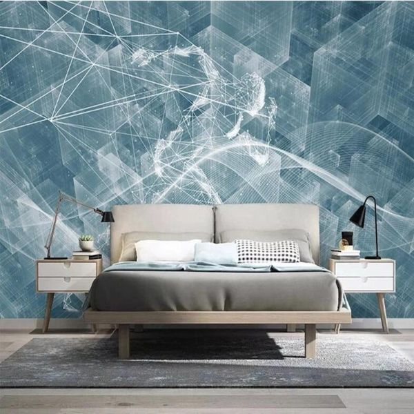 

wallpapers milofi custom 3d abstract geometric lines background, wallpaper, mural