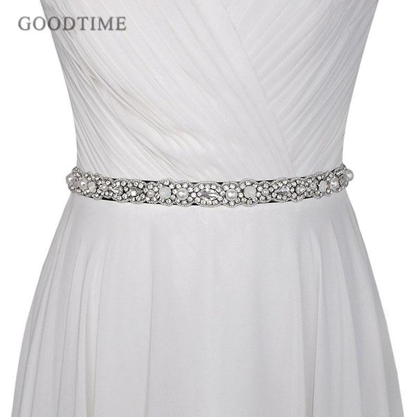 

wedding sashes noble women rhinestone belt for girl evening dresses belts crystal pearl accessory ribbon bridal, White