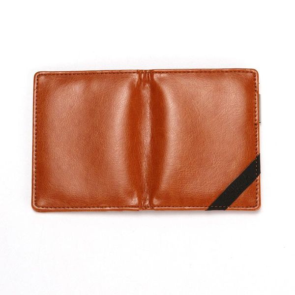 

wallets creative pu leather men's wallet fashion stainless steel dollar clip multi-card card holder, Red;black