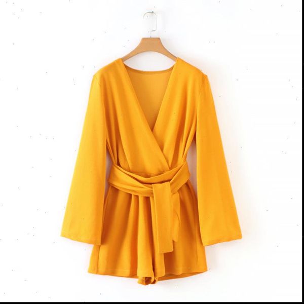 

cross v neck solid womens romper color casual kimono sashes conjoined shorts chic long sleeve party siamese p594, Black;white