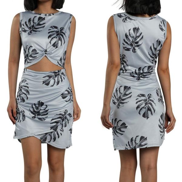 

casual dresses women sleeveless dress, navel plaid printing skinny fit classic cut out round neck summer clothing 2021 evening party, Black;gray