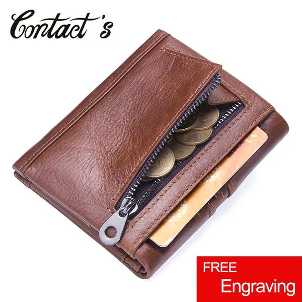 

wallets casual small men genuine leather men's wallet brand designer zipper coin purse pockets short male purses card holder, Red;black