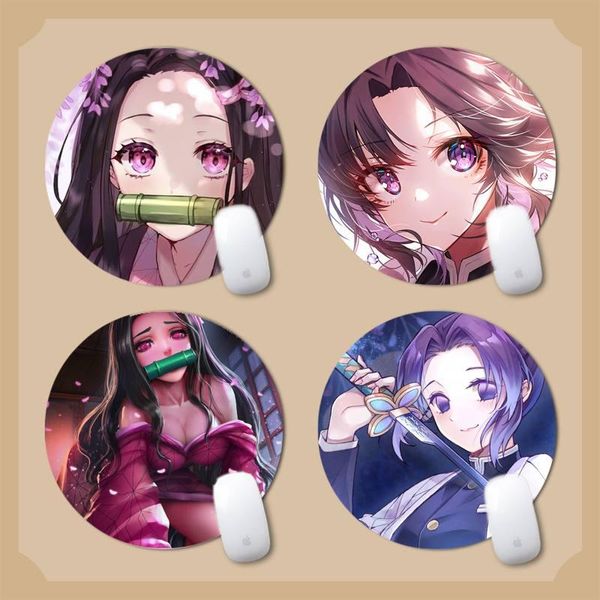 

mouse pads & wrist rests kimetsu no yaiba demon slayer silicone large/small pad to game round non-slip cushion
