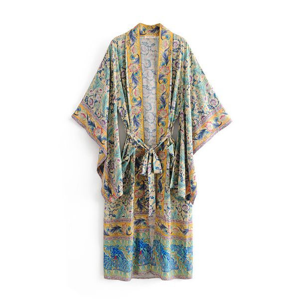 

bohemian printed summer beach wear clothing long kimono cardigan plus size cotton tunic women and blouse shirts a497 210416, White;black