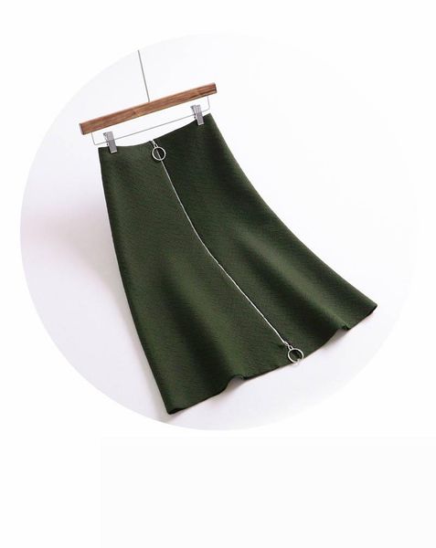 

skirts 2021 high-waisted jacquard a-line jupe for women with umbrella long faldas plaid skirt pleated, Black