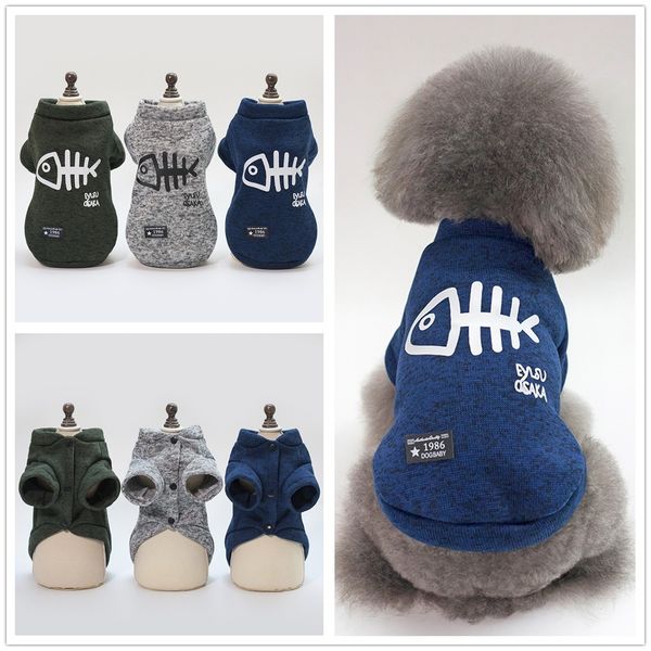 

special pet cloth leisure style fishbone sweater autumn winter dog products