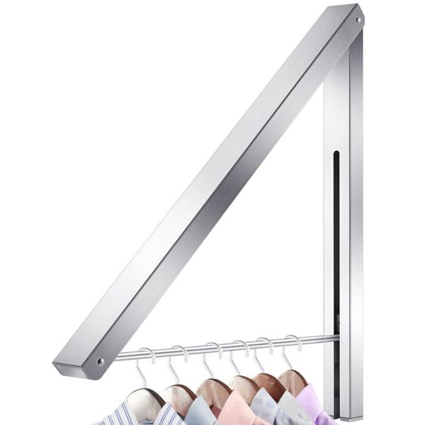 

hangers & racks winomo alumimum wall adjustable clothes hanger rack bracket for laundry organization closet storage system (silver)