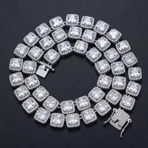 

chains high-end luxury female cuban necklace personality hip-hop micro-inlaid zircon ladies holiday gift, Silver