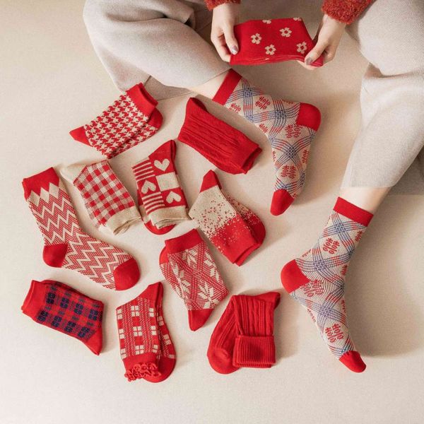 

autumn winter double way cotton birthday celebration red, Black;white