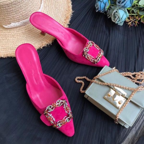 

woman slippers crystal bowknot summer shoes bling rhinestone dress sandals genuine suede leather women slids out, Black