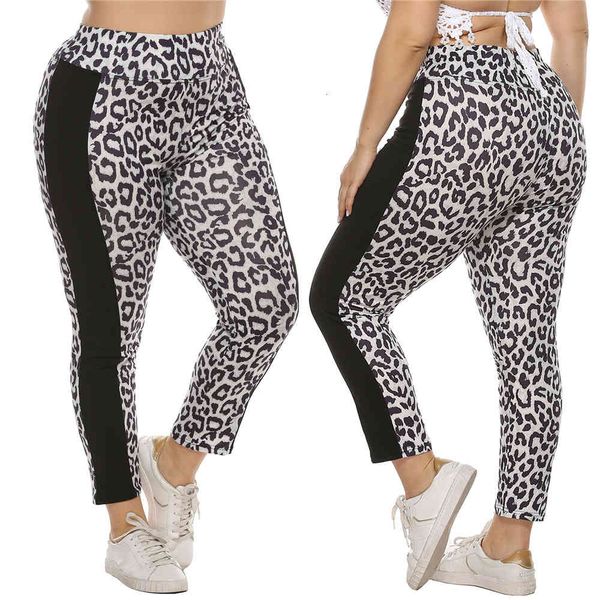 

legging leggings female sports leopard striped side soft clothing sizes large, Black