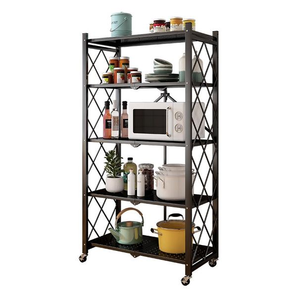 

kitchen folding rack floor-standing multilayer microwave oven supplies household daquan pot and bowl seasoning storage bottles & jars