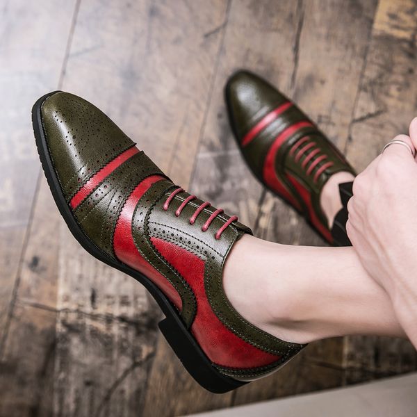 

new product men casual shoes brand fashion mens dress shoes leather shoes for men bullockdesigner men large size 38-48, Black