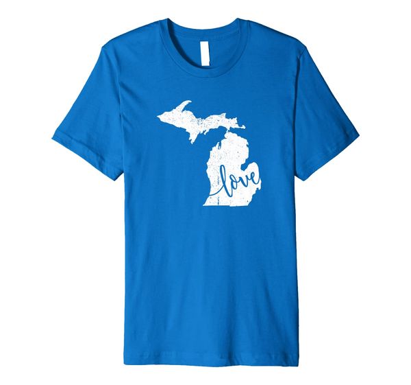 

michigan home love vintage state map outline shirt gift, White;black