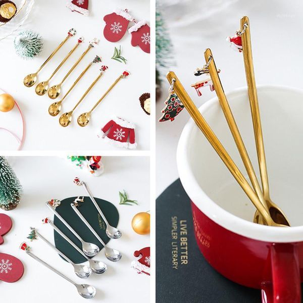 

christmas decorations table decoration year 2021 spoons xmas party tableware ornaments for home kerst1