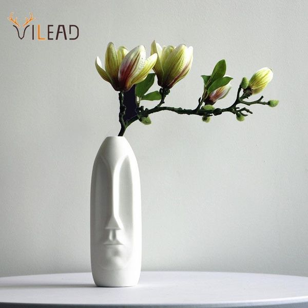 

vases vilead ceramic face flower vase figurines modern head-shaped living room desk decoration flowerpot for interior decor gift