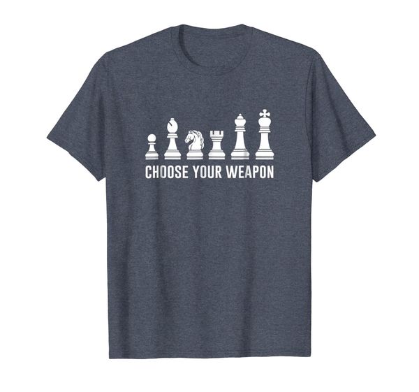 

choose your weapon funny chess pieces shirt chess lover tee, White;black