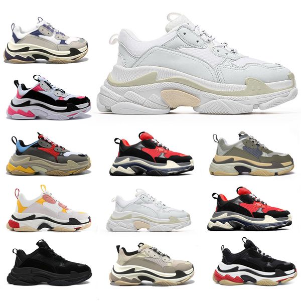 

beige green yellow triple s mens women casual shoes fashion grey black pink trainers jogging walking outdoor size 36-45