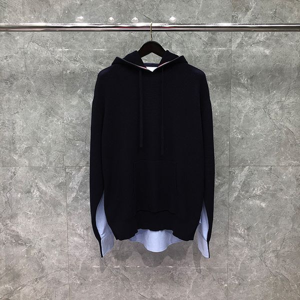 

sweater dongguan daizhiying tb shirt splicing knitted hoodie, White;black