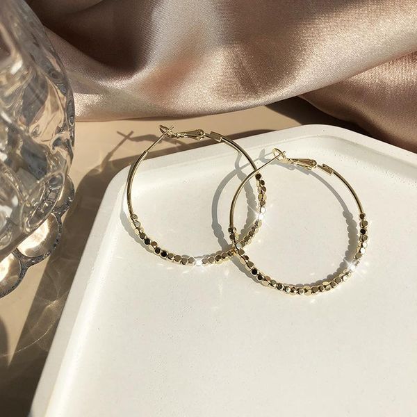 

hoop & huggie earrings womens sterling silver ear rings stud vintage jewelry round small string beads metal girls, Golden;silver
