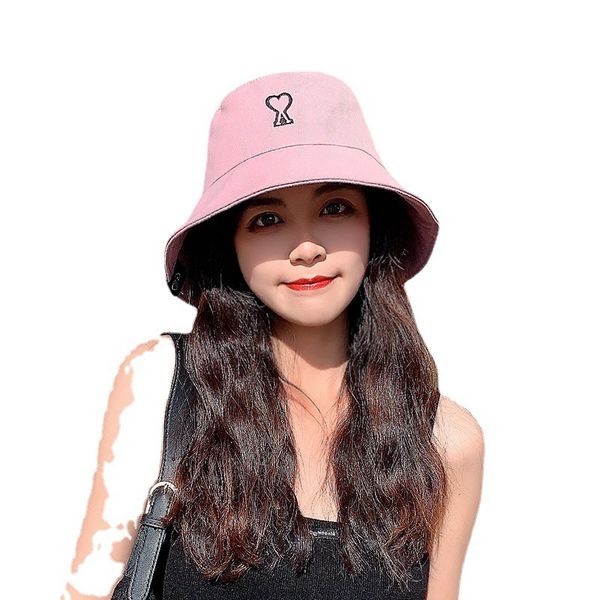 

2021 summer day love letter cotton fisherman hat korean version small fresh and anti - sai fashion small bucket hat to show the face, Blue;gray