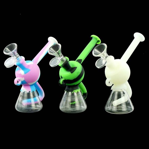 5,3 polegadas bongs vidro tubo de água bong fumar Dab Rig Recycler Pipes Plataformas de petróleo borbulhador tigelas cachimbo