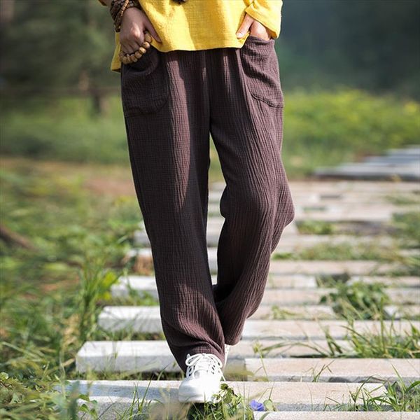 

spring full length cotton womens pants linen pants,plus size pants,black brown white red casual trousers  5xl 6xl, Black;white